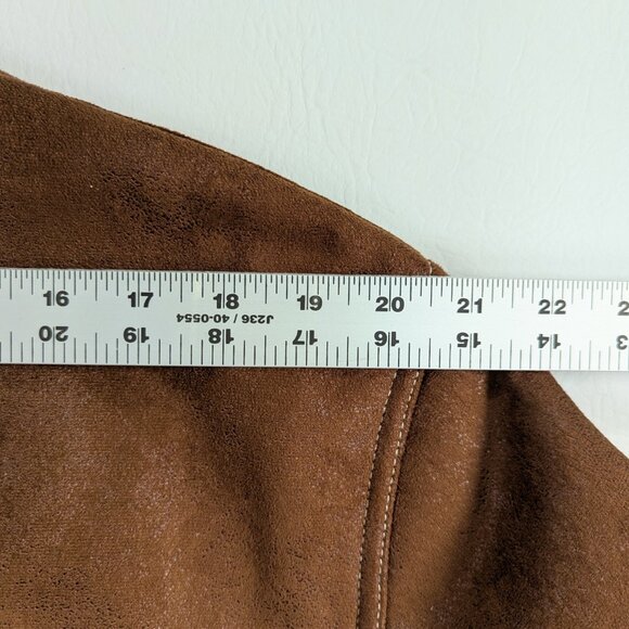 Guess Men's Faux Suede Shearling Biker Jacket Size XXL Brown - Picture 6 of 9